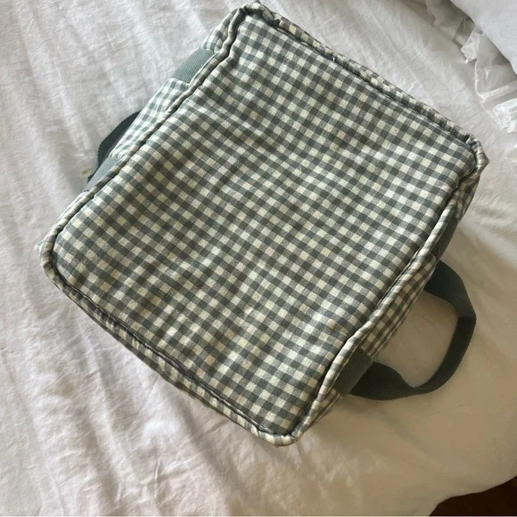 Zara Blue Checkered Storage Basket/diaper caddy - Picture 3 of 4